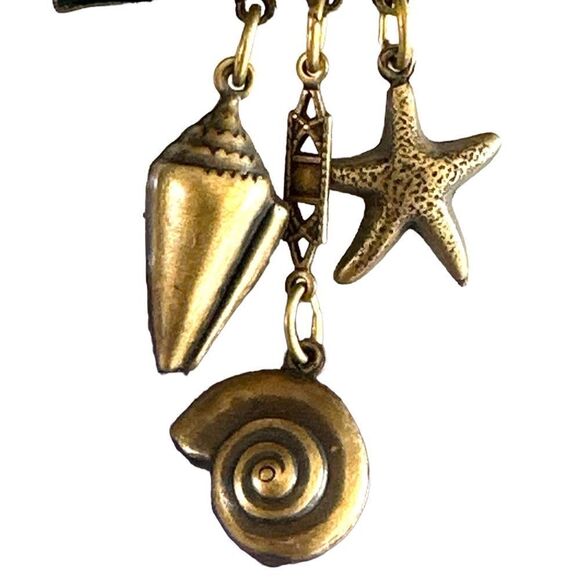 Banana Bob nautical earrings lighthouse boat shell ox gold crystal pierced - Picture 4 of 4